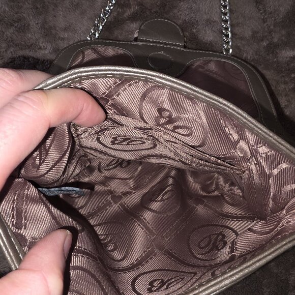 Brighton Portland Plumberry Purple Nylon & Embossed Leather Buckle Flap Silver - Picture 5 of 15